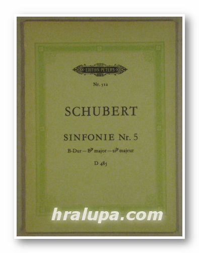 SINFONIE Nr. 5, B-Dur-B major- si majeur, SCHUBERT, Leipzig 1981