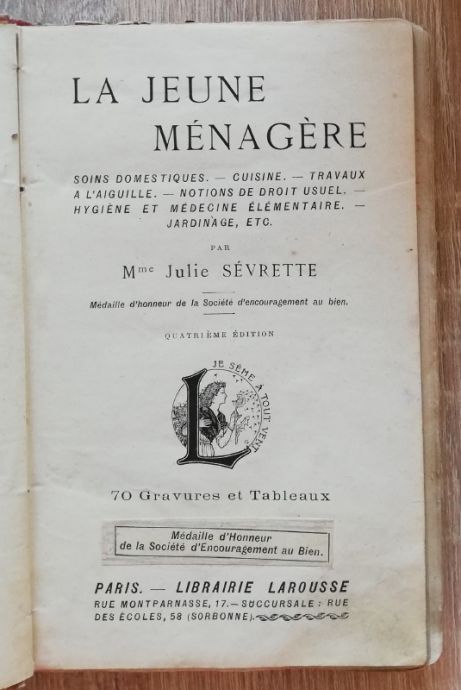 LA JEUNE MENAGERE, JULIE SEVRETTE, 1908