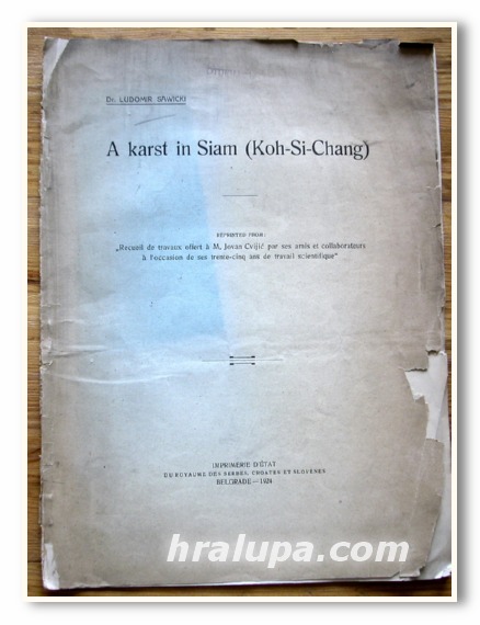 A KARST IN SIAM KOH SI CHANG, LUDOMIR SAWICKI, 1924