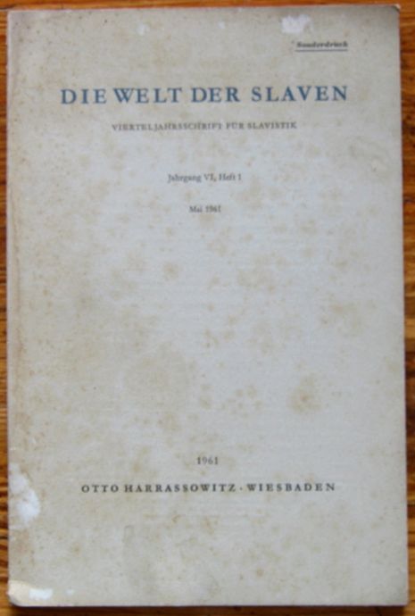 DIE WELT DER SLAVEN, VIERTELJAHRSSCHRIFT FUR SLAVISTIK, 1961